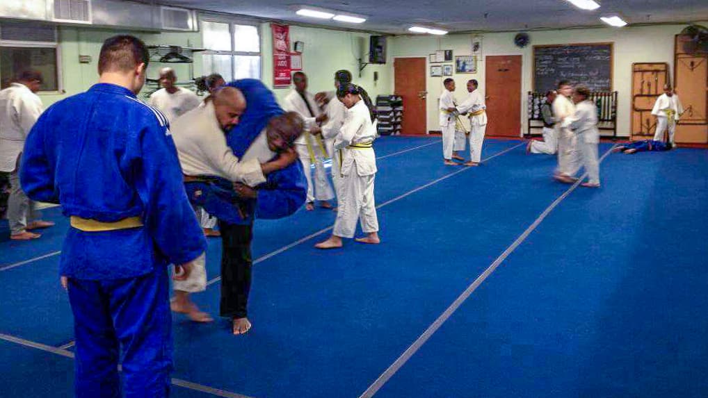 Sparring session in the dojo